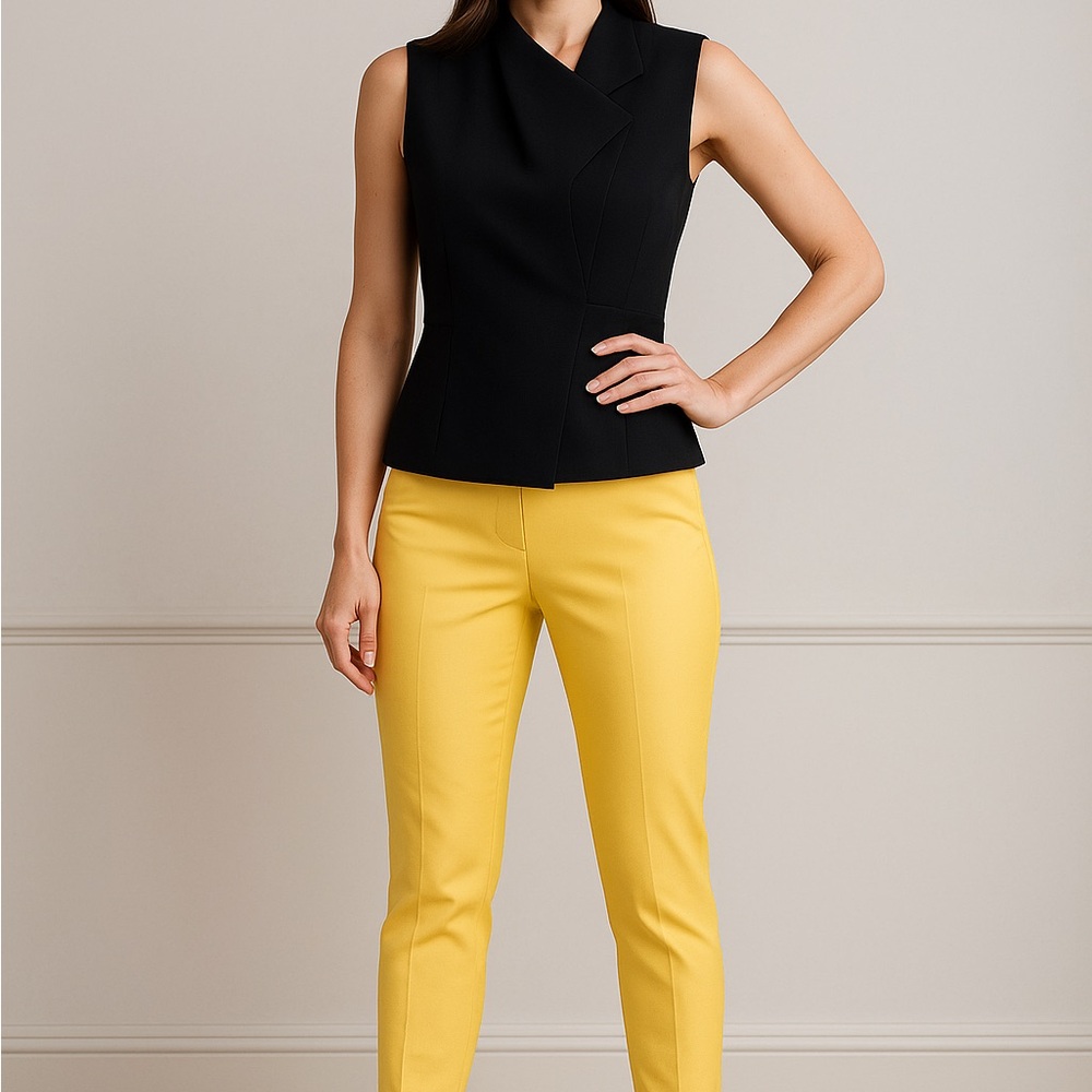White House Black Market The Slim Ankle Yellow Women's Pants.